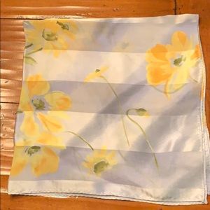 Beautiful Hong Kong Silk Scarf. Yellow flowers.